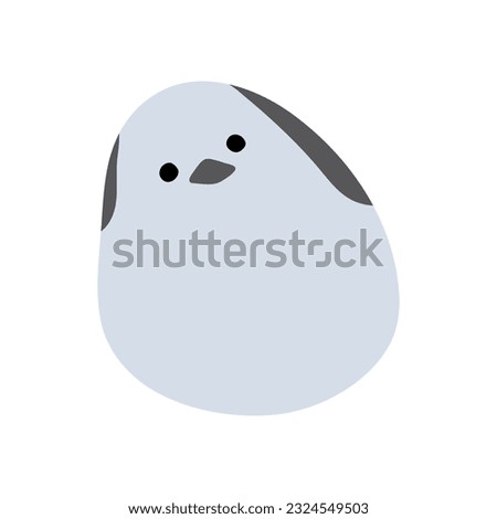 long tailed tit or shima enaga single 2 cute on a white background, vector illustration