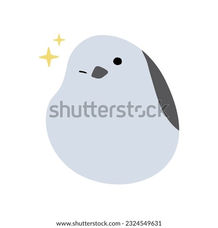 long tailed tit or shima enaga single 3 cute on a white background, vector illustration