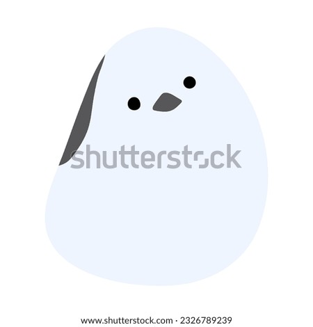 Long tailed tit or shima enaga Single 11 cute on a white background, vector illustration