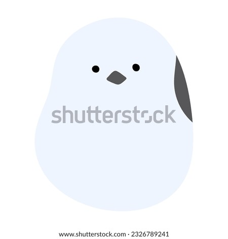 Long tailed tit or shima enaga Single 27 cute on a white background, vector illustration