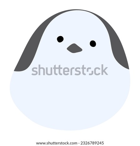 Long tailed tit or shima enaga Single 16 cute on a white background, vector illustration