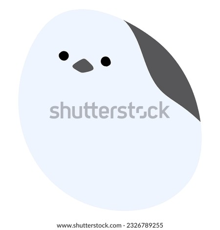 Long tailed tit or shima enaga Single 19 cute on a white background, vector illustration