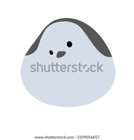 long tailed tit or shima enaga single 5 cute on a white background, vector illustration