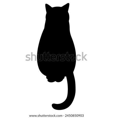 Cat shadow single 42 cute on a white background, vector  illustration.