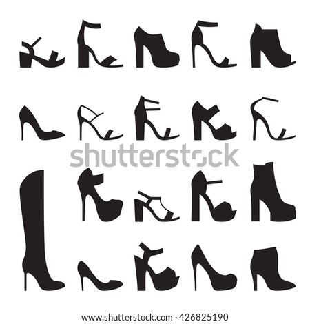 Vector Shoe Silhouettes | Download Free Vector Art | Free-Vectors