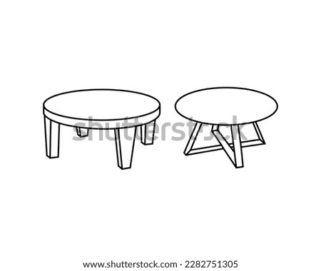 Round table hand drawn outline doodle icon. Coffee table vector sketch illustration for print, web, mobile and infographics isolated on white background.Creative Coffee Table icon for web design.