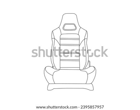 Car seat outline icon. Car driver seat. Front view. brand logo design element. sign for mobile concept and web design. Automobile seat. Vector outline icon isolated on white background. EPS 10.