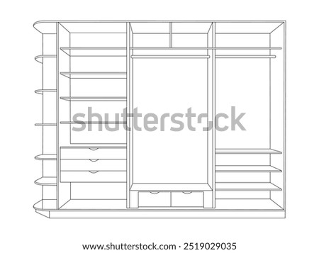 cupboard outline vector illustration. Cupboard vector icon.Outline vector icon. Line, glyph and filled outline colorful version, Cupboard outline. Vector illustration isolated on a white background.