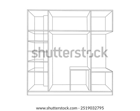 cupboard outline. Line, glyph and filled outline colorful version, Cupboard outline and filled vector sign, Symbol, logo. cupboard liner vector illustration,isolated on white background,top view.