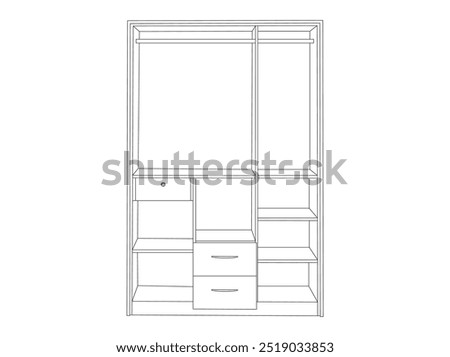 cupboard outline. Line, glyph and filled outline colorful version, Cupboard outline and filled vector sign, Symbol, logo. Classical cupboard icon in liner style isolated on white background.