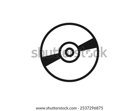 CD Discs Set Icons. Silhouette and flat style. Vector icons. linear style sign for mobile concept and web design. CD disc outline vector icon. vector illustration, isolated on white background.