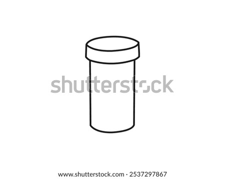 Prescription pills bottle linear icon. Thin line illustration. Vector based Capsule Bottle icon design. Medication and pill editable stroke outline icon isolated on white background.