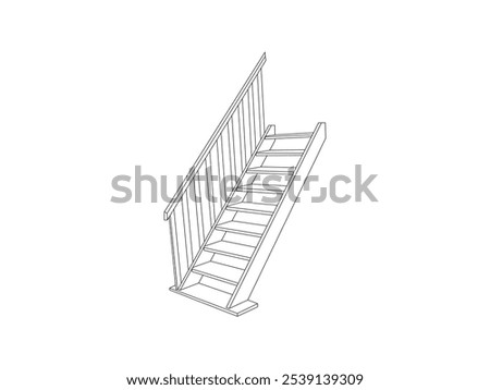 Stairs icon line element. vector illustration of stairs icon line isolated for your web mobile app logo design. household icon with outline style. outline icon isolated on white background.