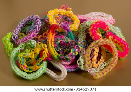 Handmade colorful  rubber rainbow loom bands