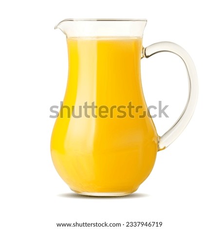 Realistic yellow juice jug. 3d yellow juice jug