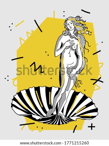 July 07, 2020: Venus. Creative geometric yellow style.