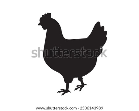 chicken icon. Silhouette of a female chicken icon. Beautiful chicken. Vector illustration. silhouette of a chicken on white