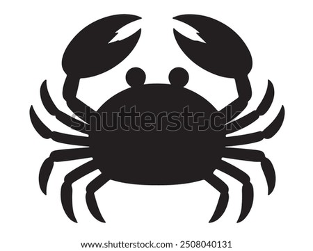 Crab icon vector. Crab silhouette. Isolated crab on white background