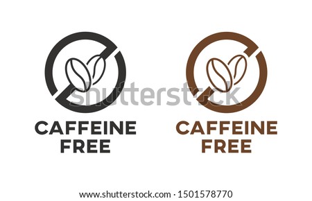 Caffeine free icon sign. Isolated coffee beans vector design.