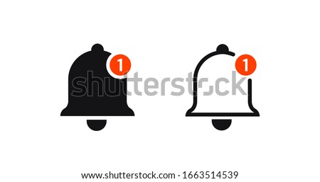 Notification vector icon. Social media sign. Flat bell symbol. New message.