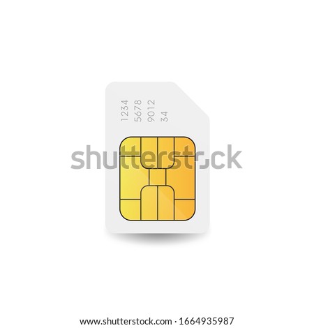 Sim card vector sign. Mobile phone chip icon.