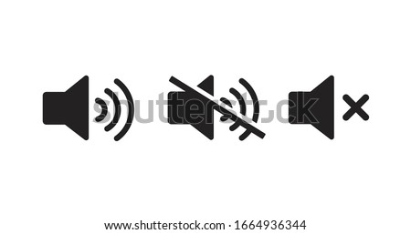 Sound off vector icon. Mute button speaker. Volume sign.