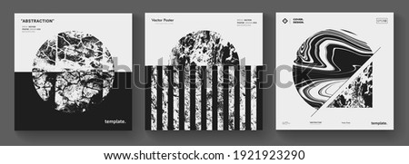 Modern minimal background. Abstract geometric music album cover. Textured circle shape vector design. Mid century art print.