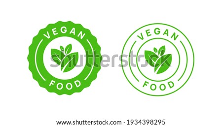 Vegan Food Icon Badge Sign Vector Design. Organic Product Logo.