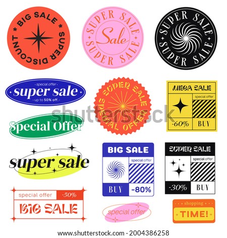 Set Of Sale Stickers Vector Signs. Special Offer Labels. Modern promo elements.