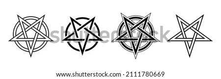 Vector Pentacle Sign. Pentagram Icon. Esoteric Symbol.