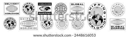 Worldwide Shipping Icon Vector Sign. Global Delivery Label. World Globe Logo.