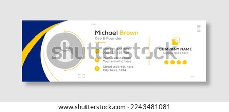 Corporate business professional modern email signature template or email footer and personal social media cover template design creative layout