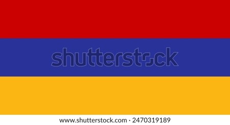 Armenia flag state symbol isolated on background national banner. Greeting card National Independence Day of the Republic of Armenia. Illustration banner with realistic state flag.