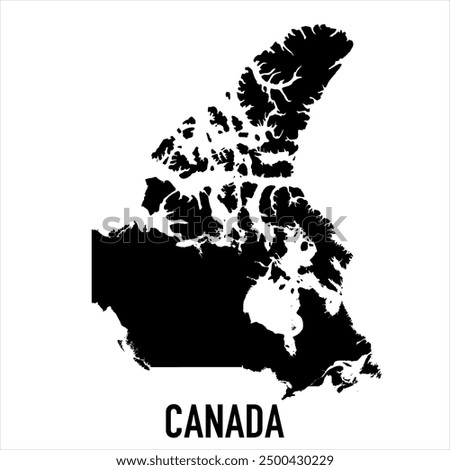  Canada Map - black World Map International vector template with High detailed isolated on white background - Vector