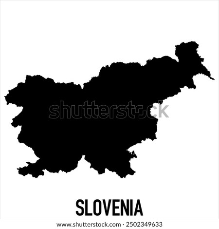 Slovenia Map - black World Map International vector template with High detailed isolated on white background - Vector