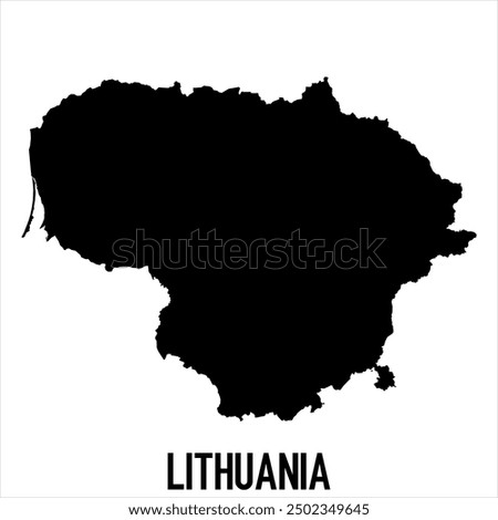 Lithuania Map - black World Map International vector template with High detailed isolated on white background - Vector