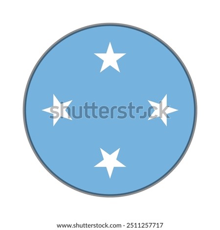 The flag of Micronesia. Flag icon. Standard color. Round flag. Computer illustration. Digital illustration. Vector illustration.