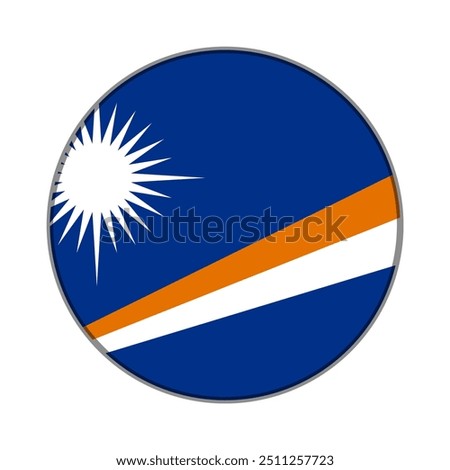 The flag of Marshall Islands. Flag icon. Standard color. Round flag. Computer illustration. Digital illustration. Vector illustration.