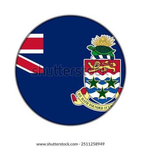 The flag of Cayman Islands. Flag icon. Standard color. Round flag. Computer illustration. Digital illustration. Vector illustration.