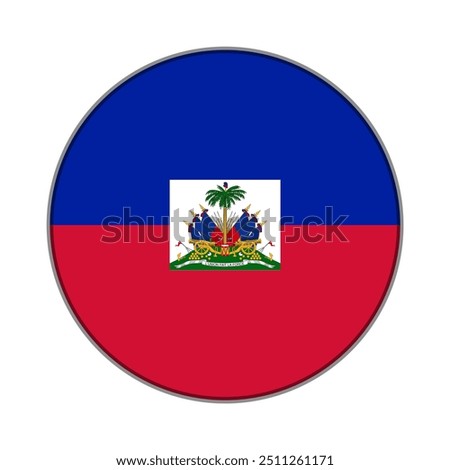 The flag of Haiti. Flag icon. Standard color. Round flag. Computer illustration. Digital illustration. Vector illustration.