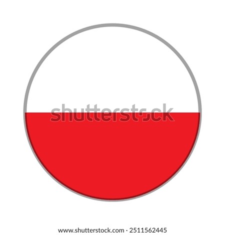 The flag of Monaco. Flag icon. Standard color. Round flag. Computer illustration. Digital illustration. Vector illustration.