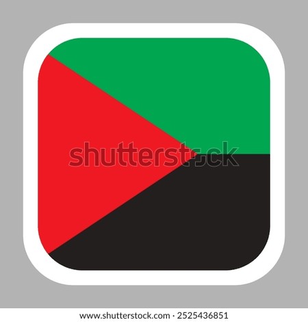 Martinique flag square flat vector with rounded corners and white border, vector illustration