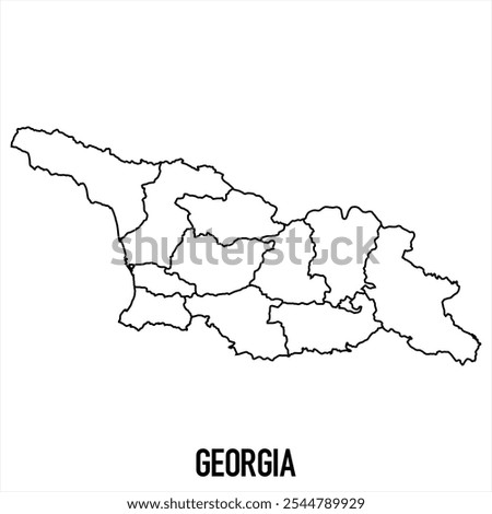 georgia map icon isolated on white background. Outline map. Simple line icon. Vector illustration