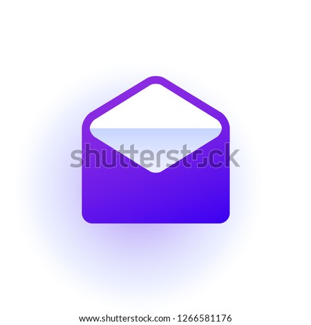 Web icon. Open the envelope. Purple gradient. Professional web design. Vector illustration. EPS10
