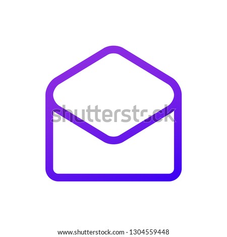 Purple message icon in the circle. Thin line. Web icon. Open the envelope. Purple gradient. Professional web design. Vector illustration. EPS10