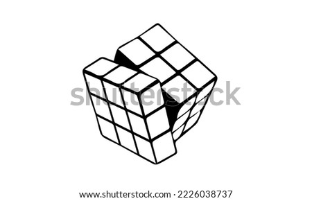 Central Java, INDONESIA. MARCH 22, 2021. rubik's cube isolated on white background. combination puzzle invented in 1974 by Erno Rubik. Solving difficult tasks. vector illustration