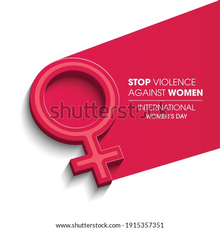8 March. International Women's Day. Number 8 with text on background. Vector Illustration.