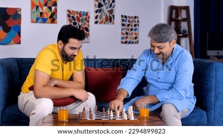 Similar – Image, Stock Photo Man plays chess
