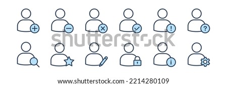 User avatar icon . Profile user vector icon. Add, remove, edit, search, setting user vector icon. Pixel vector graphics - Vector