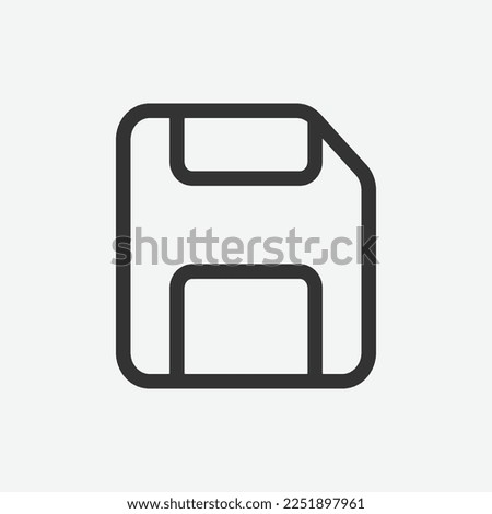 Outline floppy disk icon. Linear diskette sign, memory vector icon. Online data storage, memory device, save files and backup